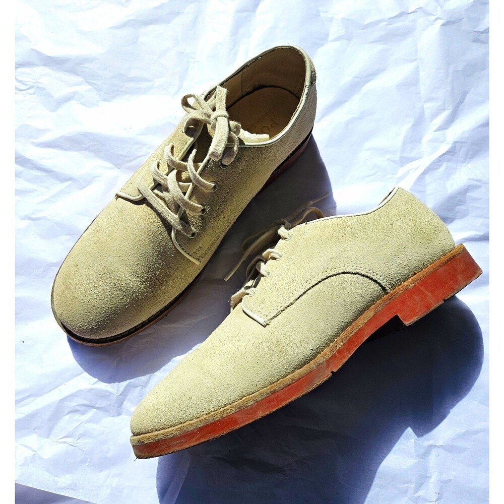 Polo Ralph Lauren Barton Suede Oxfords Sand Beige Preppy Kids 4.5